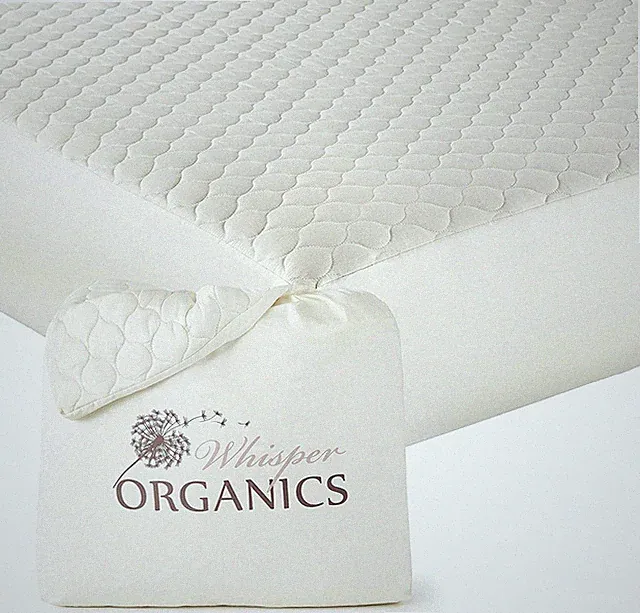 100% Organic Cotton Mattress Pad - Breathable Cooling Quilted Fitted Mattress
