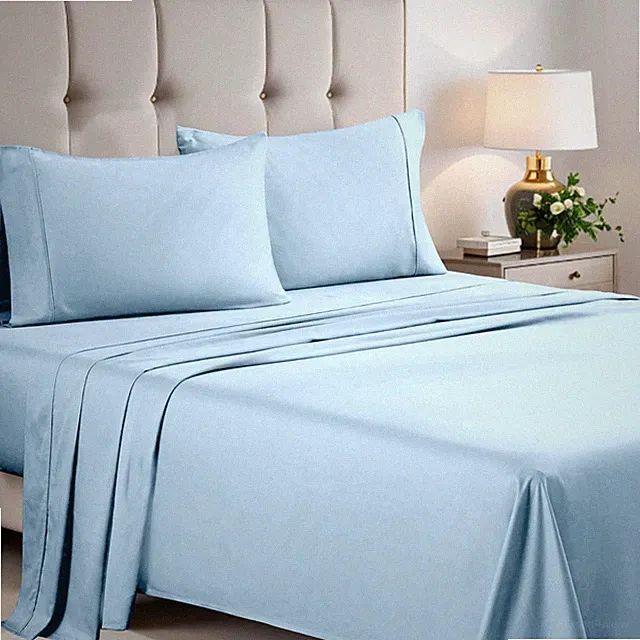 700 Thread Count Bed Sheets 100% Egyptian Cotton Solid Deep Pocket Sheet Set