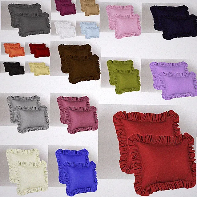 750 THREAD COUNT 2PC ALL RUFFLED PILLOW SHAM EGYPTIAN COTTON ALL SIZE AND COLOR