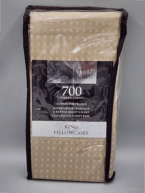 Aero Sateen 700-Thread-Count. 2 King Pillowcases. Taupe