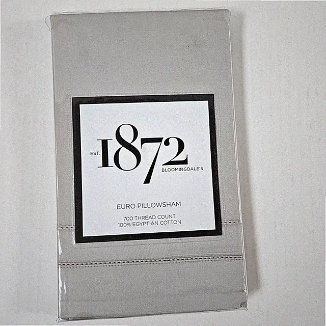 Bloomingdales 1872 Euro Pillow Sham (1) Stone Gray 700 Thread Count 26X26 NEW