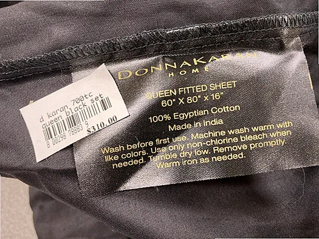 DONNA KAREN Sheet Set QUEEN Black 100% Egyptian Cotton 700 Thread Count NWOT