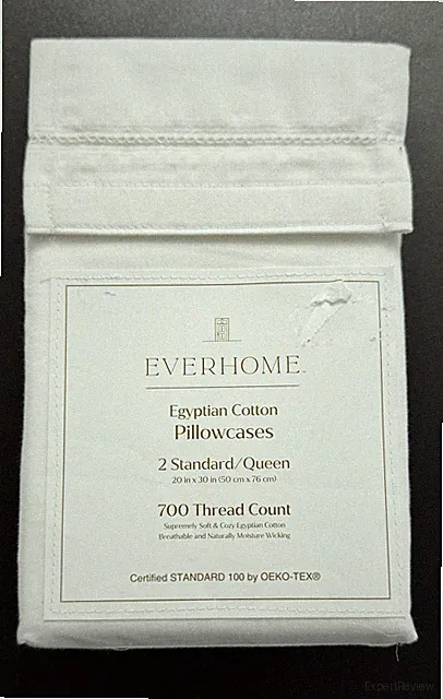 Everhome Egyptian Cotton Hemstitch Standard Queen Pillowcases 700 TC White