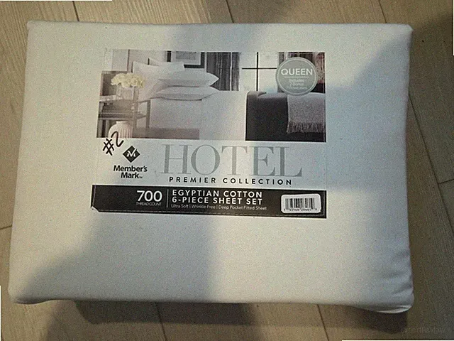 Member's Mark Hotel Egyptian Cotton 6-Piece Solid Sheet Set, 700 Thread Ct
