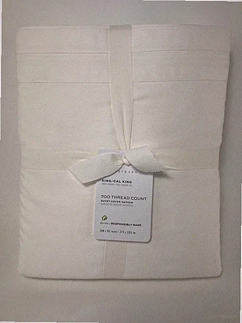Pottery Barn 700 Thread Count King/Cal King White Duvet Cover NWT