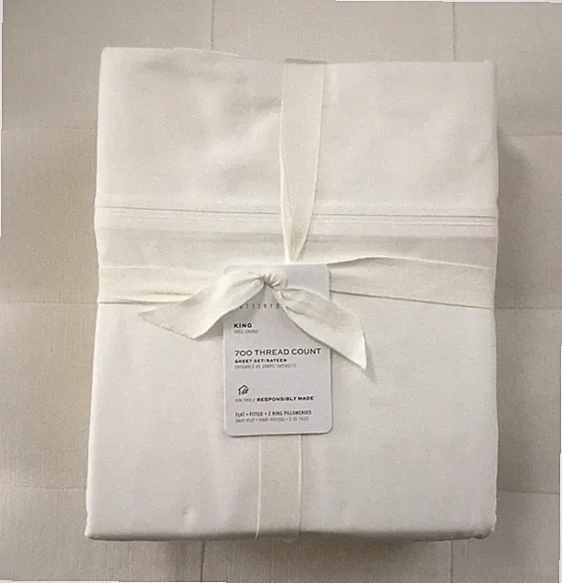 Pottery Barn 700 THREAD COUNT King Sheet Set White NWT