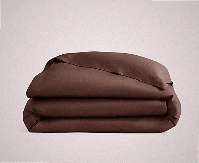 Quince 700 TC Giza Cotton Sateen Duvet Cover King Cal King Espresso $169, New!